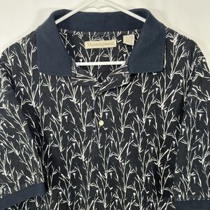 VTG Munsingwear Golf Polo Shirt Mens Size 2XL XXL Black Geometric Soft Cotton